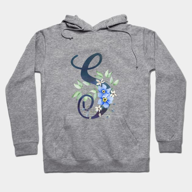 Floral Monogram S Wild Blue Flowers Hoodie by floralmonogram